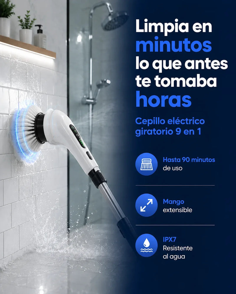 Cepillo eléctrico giratorio 9 en 1